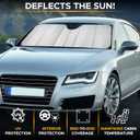EcoNour Accordion Car Windshield Sun Shade (Gray) | Foldable Car Window Shades for UV Protection & Heat Block | Keeps Interior Cool | Sun Blocker for Front Window | 58 x 28 Inches