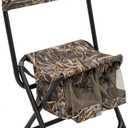 Browning Dove Shooter Hunting Chair - Compact and Foldable Steel Frame with Realtree Camo, Extra-Wide Seat, Insulated Cooler Bag, and Decoy, Shell Pockets