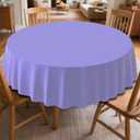 2 x 3 Pack Plastic Table Cloth Round 84 inch Plastic Tablecloth Disposable Round Cover Leakproof for Parties, Picnic, Camping, Birthday, Weeding (Light Purple)