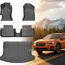 Floor Mats for Subaru Crosstrek 2018-2021-2023, for Subaru Impreza(NOT Hybrid) 2017-2023, Front Rear Mats & Cargo Mat, TPE Anti-Slip Waterproof Summer Winter Floor Liners Car Accessories