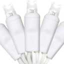 50 Counts Cool White LED Christmas Lights - 25ft Christmas Tree Lights Commercial Grade Outdoor Waterproof, White Wire Cool White Indoor Mini Plug in, 5mm Wide Angle Indoor for Xmas, UL Certified