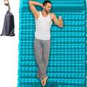 Couleurs Double Sleeping Pad - Self Inflating 4" Extra-Thick for 2 Person with Pillow Built-in Foot Pump Inflatable Sleeping Mat for Backpacking, Hiking, Traveling, Tent, Portable Camping Mat