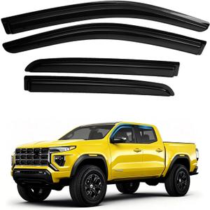 Colorado Rain Guard - Window Visors for Chevrolet Colorado/GMC Canyon 2023-2025 2026, Out-Channel Side Window Rain Guards for Colorado, 4PCS, Black, Car Accessories