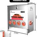 Metal Chicken Feeder Large Capacity 85lbs Automatic Metal Rat Proof Chicken Feeders No Waster Weatherproof Poultry Feeder for Chickens, Geese, Ducks, Turkeys, Quails (10-Port)
