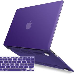 IBENZER Compatible with Old Version MacBook Air 13 Inch Case (2010-2017 Release). Models: A1466 / A1369, Plastic Hard Shell Case with Keyboard Cover for Mac Air 13, Ultra Purple, A13UAPU+1