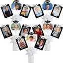 Graduation Photo Display Centerpiece Kit - 15 Double-Sided Photo Table Topper Sticks, Vertical and Horizontal 4x6 Picture Holders, DIY Party Decoration Set - Black and White Grad