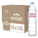 Evian Natural Spring Water, 1.5 L bottle (Pack of 12) (EXP 10/17/27)
