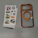 CASEKOO Glossy 360 Spin Magnetic Stand for iPhone 17 Pro Max Case [Fit for MagSafe][17FT Military Protection] Slim Hand-Polished Frame Titanium Alloy Sturdy Stand 6.9", Glossy Cosmic Orange