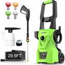 Electric Washer,Foam Cannon,4 Quick Connect Nozzles,Power Washer 3000 PSI 2.4 GPM,Cleaning Machine for Cars/Fences/Driveways/Patios/Home (Green)