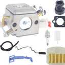 ANTO Carburetor for Husqvarna 350 340 345 346 XP 351 353 Chainsaw Replace C3-EL18B 503283208 Single Tube Carburetor with Air Filter Fuel Line Intake Manifold Kit