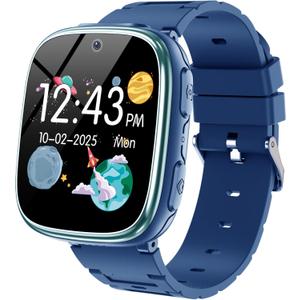 Kids Smart Watch Girls Boys - Smart Watch for Kids Game Watch Gifts for 4-12 Years Old with 26 Games Camera Alarm Video Music Player Pedometer Flashlight Birthday Gift for Boys Girls (Navy Blue)