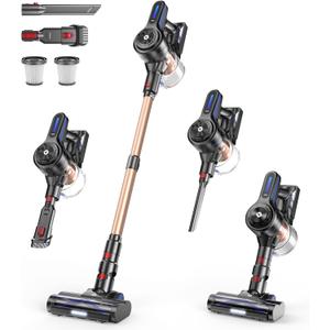 NADALY Cordless Vacuum Cleaner, 500W 40KPA Stick Vacuum with 45min Runtime, Anti-Tangle Vacuum Cleaners for Home, 1.5L Dust Cup, Rechargeable Wireless Vacuum for Hardwood Floor Carpet Pet Hair