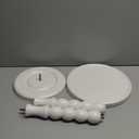 Solid Wood Drink Table, Rubber Wood Small Round Side Table for Small Spaces, Martini Tables, Pedestal End Tables for Living Room, Bedroom, Corners, and Office (White, 9.4 inch)