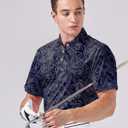 Mens Golf Shirt Short Sleeve Dry Fit Moisture Wicking Performance Collared Funny Print Golf Polo Shirts for Men (XL)