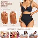 Dulchany Thong Shapewear Tummy Control Underwear for Women Seamless Body Shaper Panties, Black+beige-mid Waisted, Large