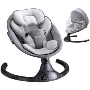 LAREX Baby Swing Infant Swing Electric Toddler Baby Rocker Portable for Newborn Boy Girl, 5 Sway Speeds with Remote Control, 10 Preset Melodies and Bluetooth, 0-6 Months Max 20 Lbs (Black)