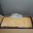 Orthopedic Dog Bed for Medium Large Dogs, PU Leather Waterproof Chew-Resistant Wipeable, 4" Dual-Layer Support, Non-Slip, Removable Washable Cover, 35.4"27.6"4" Brown