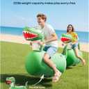 QPAU Inflatable Bouncy Dinosaur Toys 2 PCS with Hand Pump, Heavy Duty Giant Bouncy Pal, 220lbs Load Capacity, Ride On Bouncy Animal Hopper Toy, Indoor Outdoor Bouncers for Kids Girls Boys Ages 5+