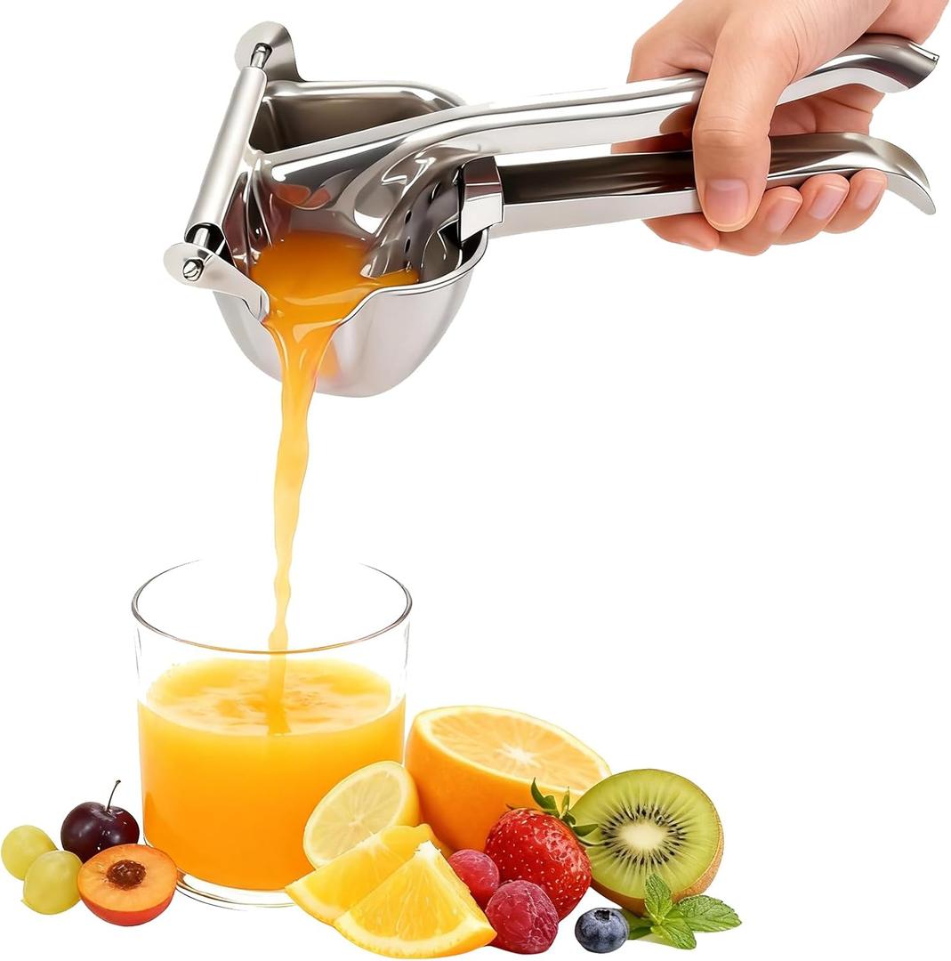Real Stainless Steel Lemon Squeezer Citrus Juicer Hand Press Heavy Duty Manual Squeeze Juice Extractor Maker Orange Lime Grapefruit Presser