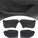 COOL STAR Door Side Storage Box Full-Cover Front and Rear Door Tray Organizer Compatible with Tesla Model Y 2020-2025 Interior Accessories Full Cover Door Slot Tray Mats Black 4Pcs