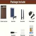 Automatic Chicken Coop Door Solar Powered, IP65 Waterproof Aluminum Auto Chicken Door with Timer Light Sensor Remote Control, Anti-Pinch Protection, LCD Display, 3 Power Modes for Poultry Duck Goose