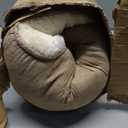 Bedsure Dog Beds for Small Dogs - Round Medium Cat Beds for Indoor Cats, Washable Pet Bed for Puppy and Kitten with Slip-Resistant Bottom, 25 Inches, Taupe (Camel)