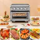 YQL Stainless Steel Air Fryer Basket and Tray Set, Compatible with Cuisinart TOA-60 TOA-65 TOA-70, Mesh Wire Rack & Baking Pan Replacement for Convection Toaster Oven, Dishwasher Safe