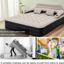 King Size Air Mattress Inflatable Bed with Pump and Headboard, Blow Up Mattress