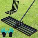 DOUBFIVSY Lawn Leveling Rake, 30x10 inch Lawn Leveler Tool with 80 Adjustable Long Handle, Lawn Lute Heavy Duty Sand Leveling Rake Dirt Leveler for Yard Grass Level Soil Golf Field Farm Pasture