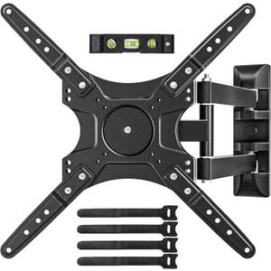 Full-Motion TV Wall Mount for Most 26-55 Inch TVs, Articulating TV Mount with Swivel & Tilt, Universal Corner Bracket with Extension Arm, Space Saving Design, Max VESA 400x400mm Up to 86lbs