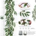 RECUTMS Artificial Willow Leaves Vine Twigs 2Pcs 5.7Ft Fake Hanging Ivy Plants Silk Green Leaf Rattan Garland Greenery Decor for Indoor Outdoor Home Wedding Arch Jungle Beach Birthday Party Garden