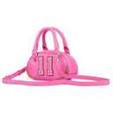 Paris Hilton Mini Varsity Bowler Satchel Hand Bag Purse with Removable Strap Vegan Leather