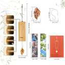 Wind Chimes for Outside Natural Bamboo Windchimes Unique Rain Chime Sound Healing Instruments Gifts for Mom Indoor Outdoor Zen Decorations for Patio Porch Garden and Backyard (Fm-Chord)