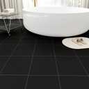 Peel and Stick Floor Tile 20-Pack 20 Sq.Ft Matte Pattern Flooring, 12" x 12" Self Adhesive Vinyl Flooring DIY for Kitchen, Bathroom, Laundry, Pure Black