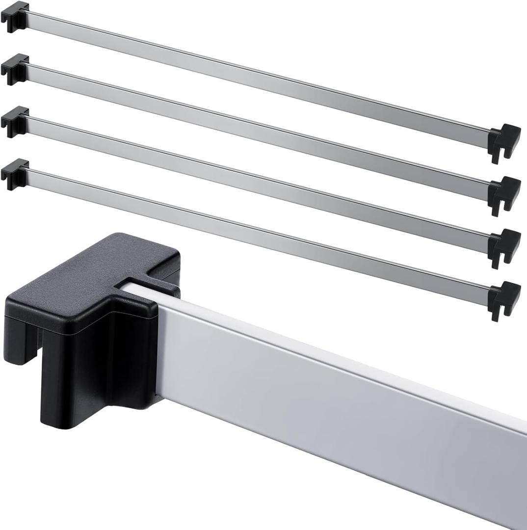 Epakh 8 Pieces Metal Hanging Divider Rail Clip File 4 Pieces File Cabinet Rails for Hanging Folder Frame for Storage