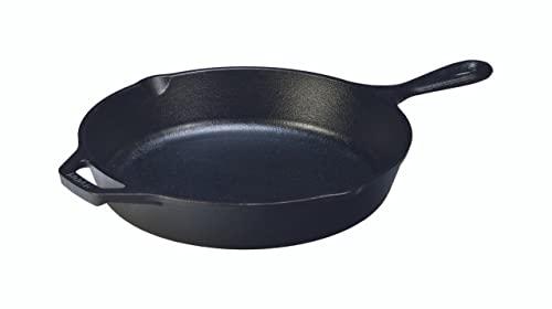 Lodge Seasoned Cast Iron Skillet - PFAS-Free, Non-Toxic Cookware - Use with an Oven, Stove, Grill, or Campfire - Naturally Non-Stick & Oven Safe - 12 Inches