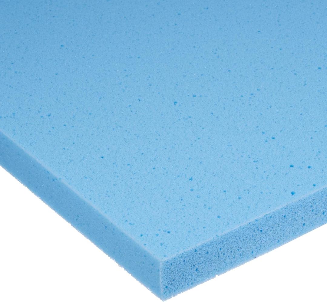 Rolyan Temper Foam, 1" x 16" x 24", Plain Backed Sheet, Blue, Medium Density, Case of 1 (Blue, S)