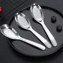 Ouliget Asian Soup Spoons Chinese Soup Spoons Stainless Steel Spoons, Thick Heavy Stainless Steel Soup Spoons Table Spoons Dinner Spoons Flat Square Spoon,Set of 4