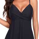 Aqua Eve Women's Underwire Tankini Swimsuit - Twist V Neck Flowy Bathing Suit Top Only, No Bottom, XXL