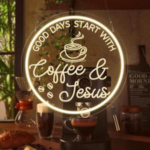 Coffee Bar Neon Sign, Warm White LED Coffee Light for Cafe Shop, Station Home Kitchen Bar Cart Event Area Party Gift for Lover Friends Family  Warm White