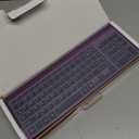 Wireless Keyboard and Mouse Ultra Slim Combo, TopMate 2.4G Silent Compact USB 2400DPI Mouse and Scissor Switch Keyboard Set with Cover, Batteries Included, for PC/Laptop/Windows/Mac - Purple Black