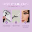 Lilly Lashes Sheer Band, False Eyelashes with Invisible Band Lashes, Half Lashes Natural Look, Half Lash Cateye Style, Reusable Eyelashes 20x, Lash Glue not Included, 13.5mm (Enticing)