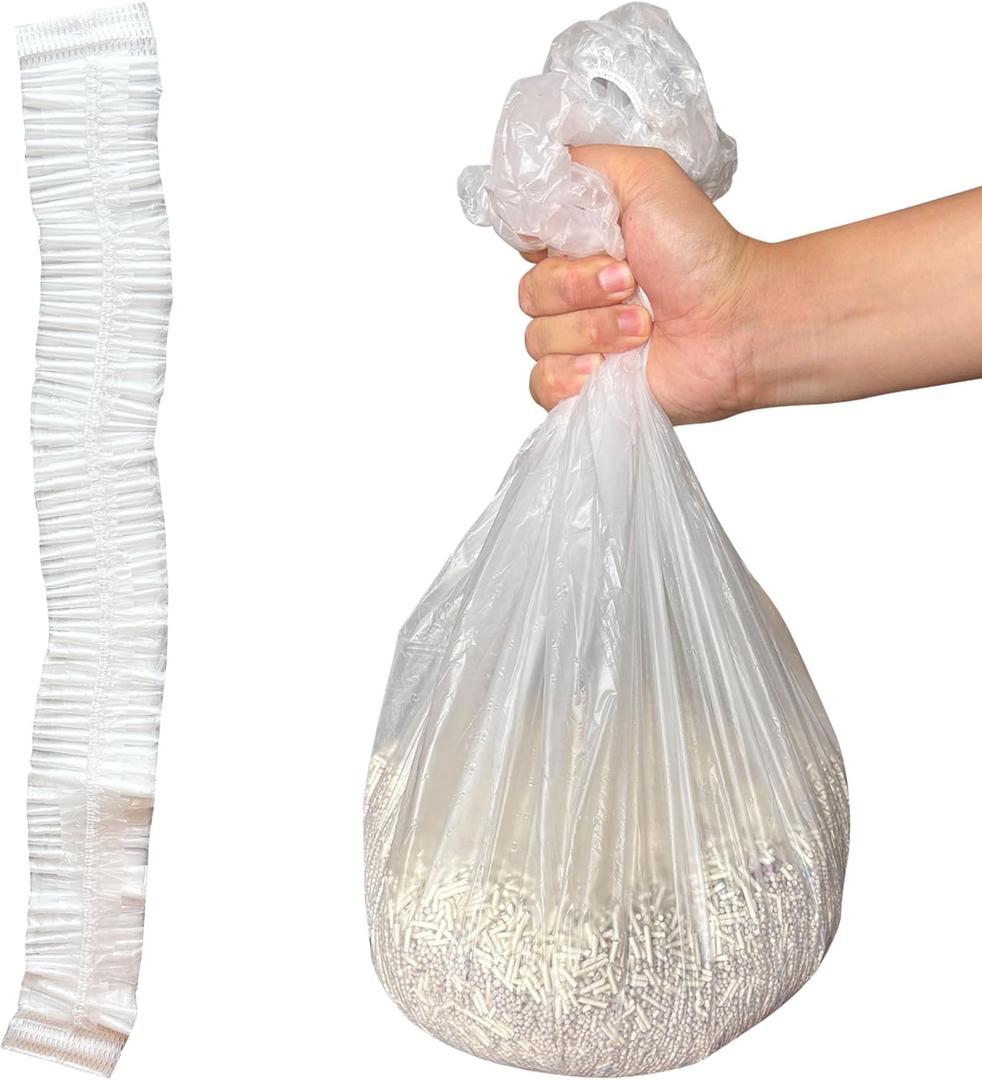 50 PCS Elastic Band Trash Bags Compatible with Popur X5 Litter Box, Litter Box Liners for Popur X5 Self-Cleaning Cat Litter Box (White)