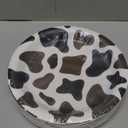BLUE PANDA 48 Pack Cow Print Paper Plates (9 Inch) for Barnyard Birthday, Farm Animal Party - Cow Baby Shower Supplies (Brown Foil Print)