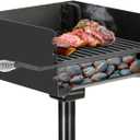 Park Grill Park Style Charcoal Grill In Ground Heavy Duty for Commercial and Outdoor Cooking Rustproof and 360 Degree Swivel 16x16 Inch