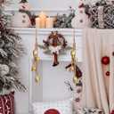 Christmas Bells Vintage Hanging Decorative: Gold Bells Decor with Jute Hanging Rope - Metal Cow Bells Christmas Decor for Christmas Wreath Garland Tree Wedding Party Door Staircase Railings (Glossy Gold - 4 Bells Set)