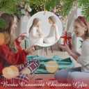 Thyle Christmas Bestie Friend Gifts for Women, Printed Ceramic Sister Christmas Ornament, Not a Carved Sculpture, Holiday Friendship Ceramic Gifts for Xmas Tree Decoration