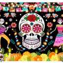 LTDKAEN Day of The Dead Backdrop Mexican Muertos Carnival Photography Background Mexican Sugar Skull Party Decoration (7x5ft)