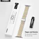 for Apple Watch Band 38mm 40mm 41mm 42mm 44mm 45mm Series 9 8 7 6 5 4 3 2 1 SE SE2 Women and Men,Classic Stainless Steel Metal Watchband for iWatch Bands,Pretty Shiny Look (Shiny Silver Gold-Tri Gold)