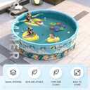 Folding Non Inflatable Swimming Pool, Home Swimming Pool, Mesh PVC Material, Suitable for Backyard Swimming Pool (Blue, 47inch)